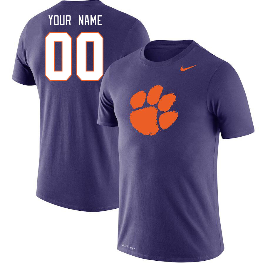 Custom Clemson Tigers Name And Number College Tshirt-Purple